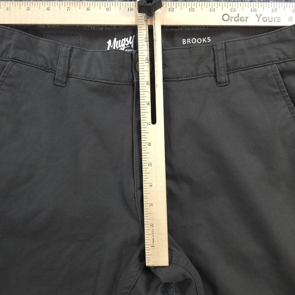 Mugsy Pants Mens 33x30 Brown Brooks Slim Stretch Chino Casual Everyday K6PNBG - Picture 5 of 12